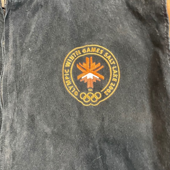 Salt Lake 2002 Winter Olympics Bomber Jacket Mens XL Suede Leather - Picture 2 of 16